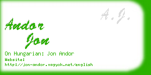 andor jon business card